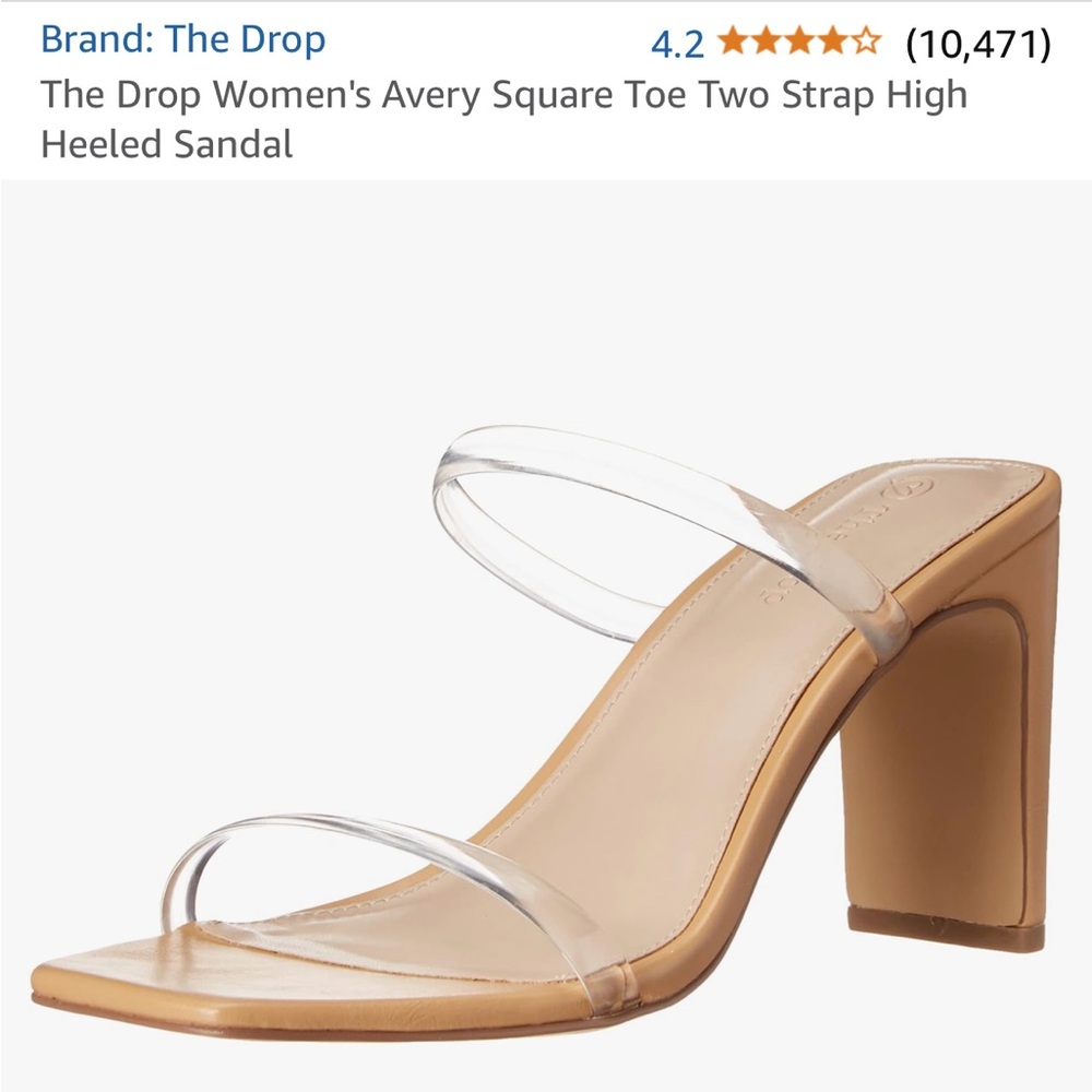 The Drop Women’s Avery Square Toe Two Strapped High Heeled Sandal